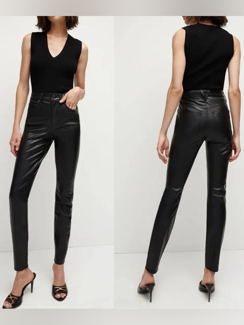 Veronica Beard vegan leather jeans
